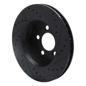 Dodge Nitro Brake Rotor (1) - Front Left - R1 Concepts - Drilled & Slotted - Black - `07-`12